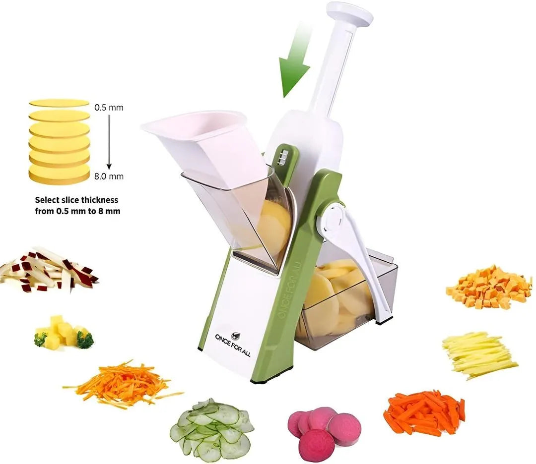5-in-1 Multi-Functional Vegetable & Fruit Slicer with 40 Thickness Adjustments
