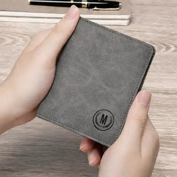 Trending M-Design RFID Wallet | Compact PU Card Holder with Coin Pocket Black
