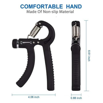 Hand Gripper Adjustable Resistance 10-40kg Non-Slip Black
